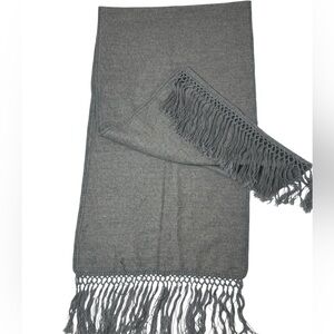 100% Baby Alpaca Gray Fringe Scarf‎ – Made in Peru